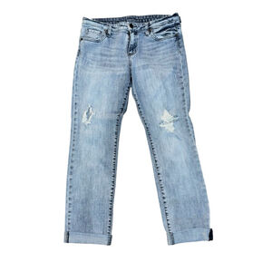Kut from the Kloth Catherine Stretch hi Rise Cuffed Boyfriend Jeans Distressed